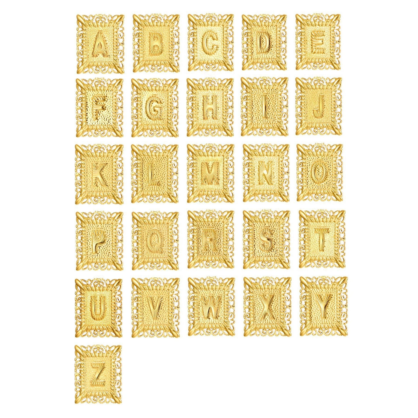 Pair of 14k Gold Initial and Cross Necklaces