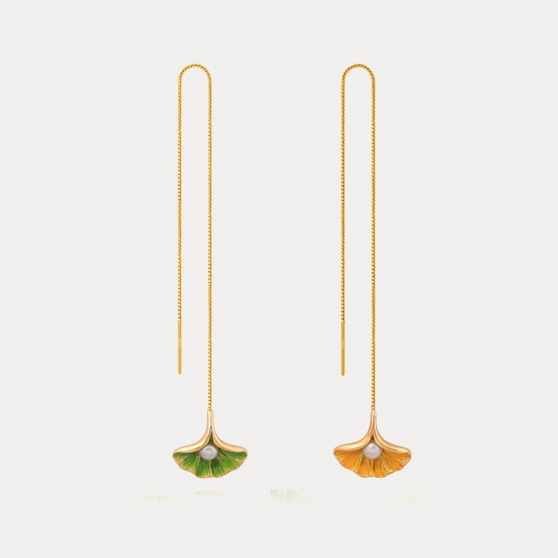 Ginkgo Leaf-Inspired Earrings