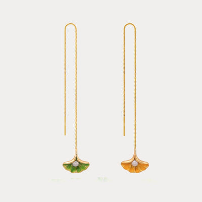Ginkgo Leaf-Inspired Earrings