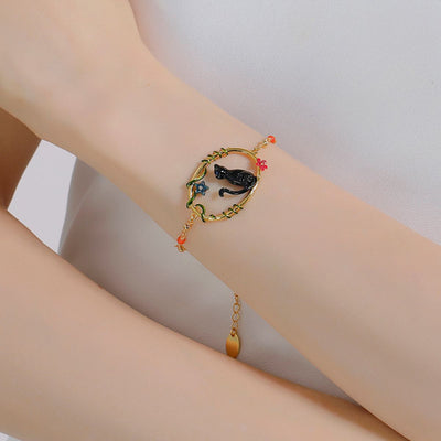 Midnight Feline Charm Bracelet