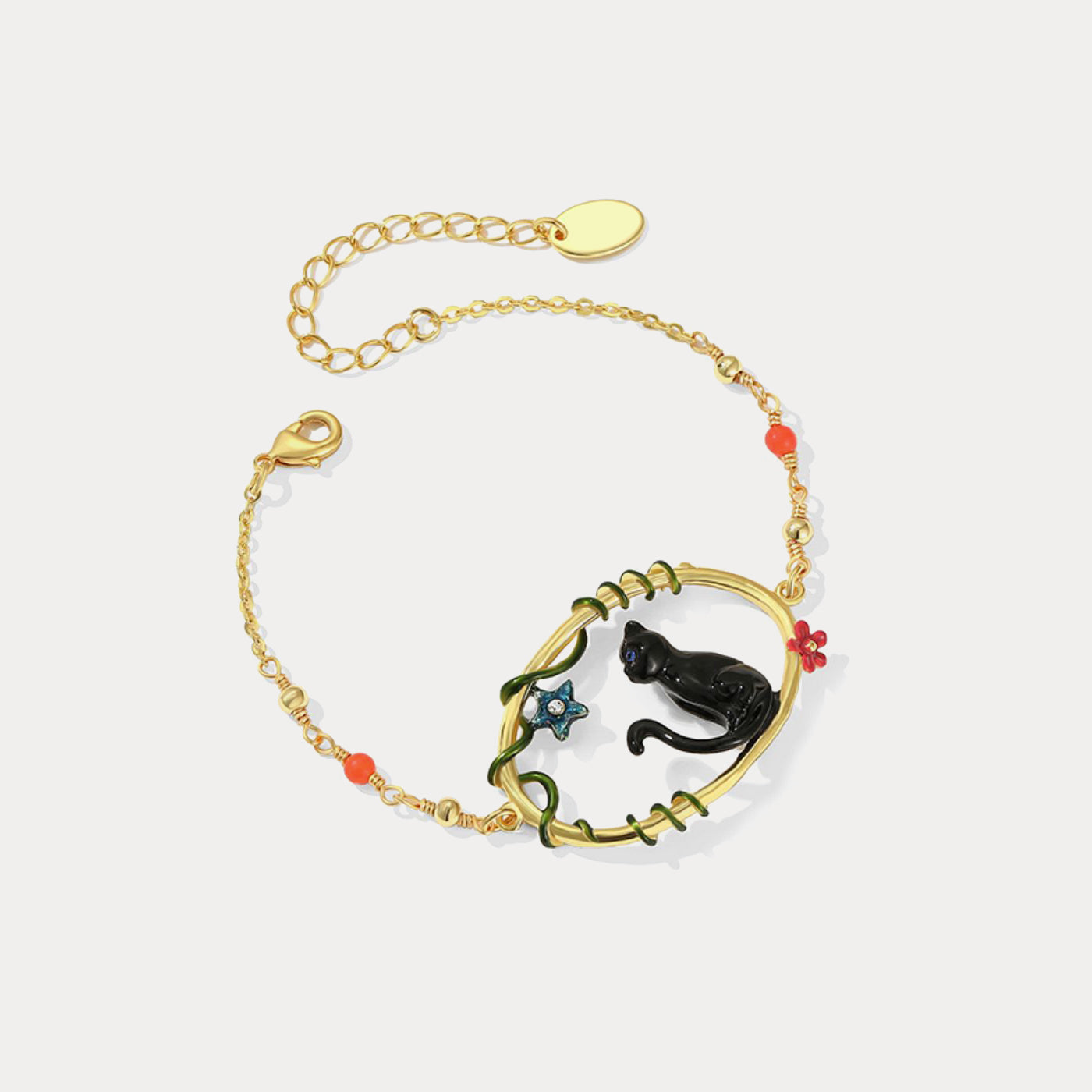 Midnight Feline Charm Bracelet