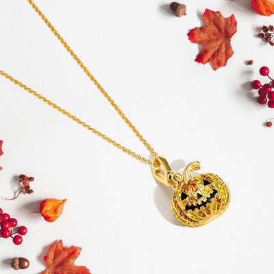 Spooky Pumpkin Pendant Necklace