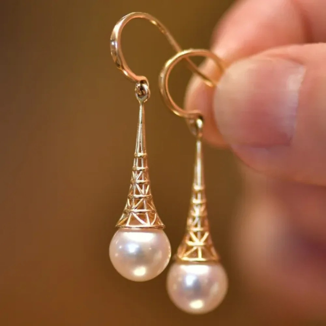 Classic Gold Pearl Earrings