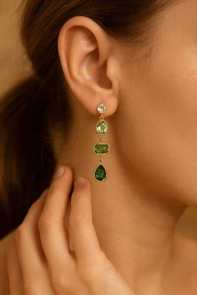 Kona | Green Stone Pendant Earrings