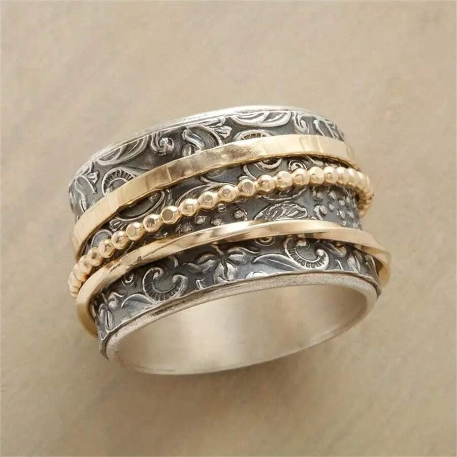 Antique Gold and Silver Rose Ring