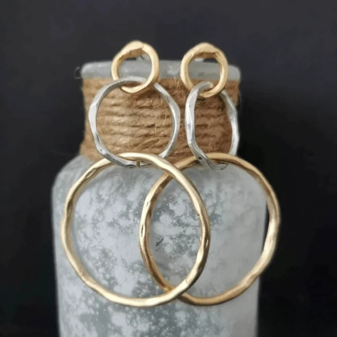 Celeste™ | Retro Gold and Silver Hoop Earrings