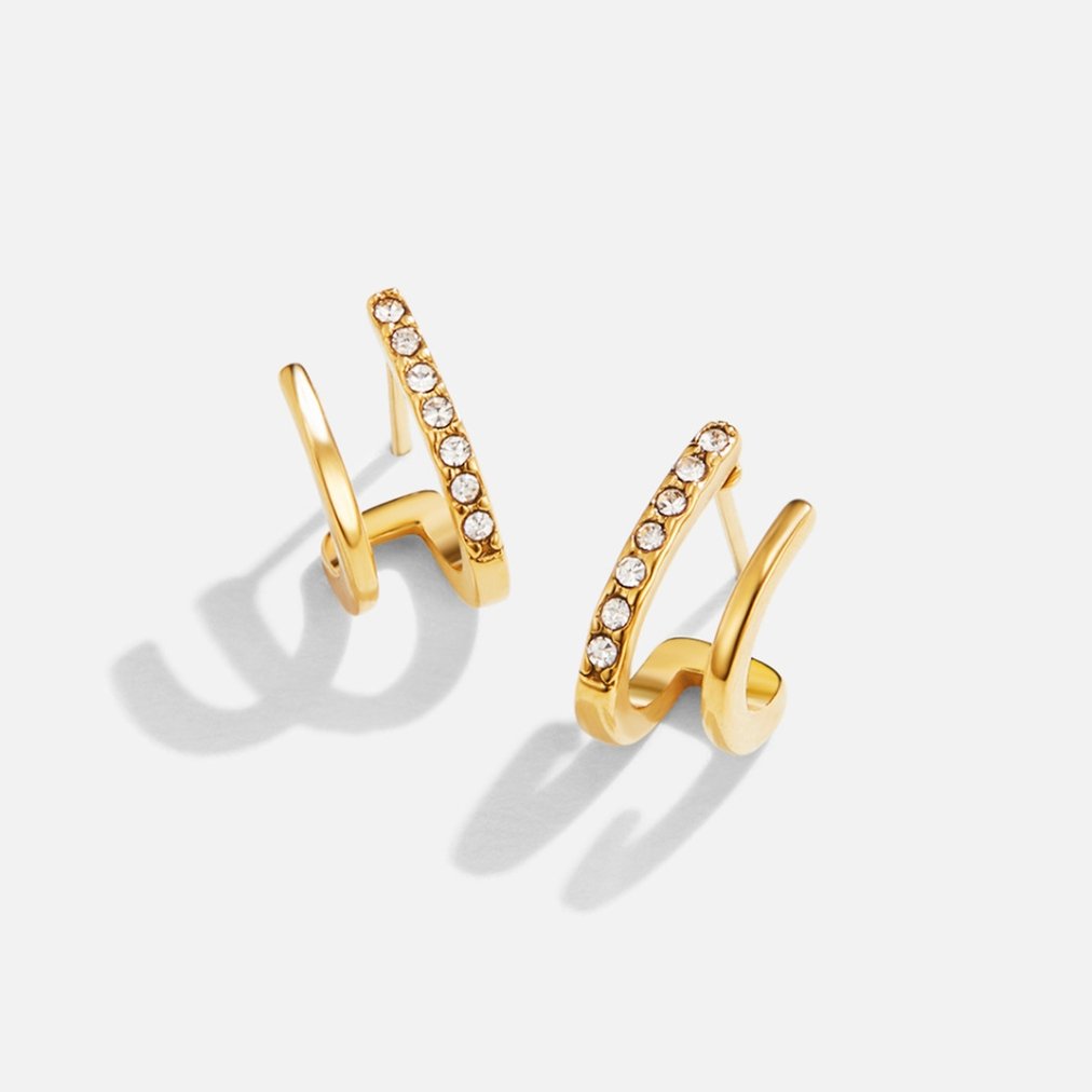 18k Gold Crystal Earrings with Claw Setting