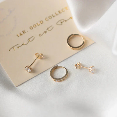 Brillane™ | Set of Gold Stone Earrings