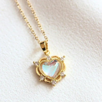 Heart-Shaped Moonstone Necklace