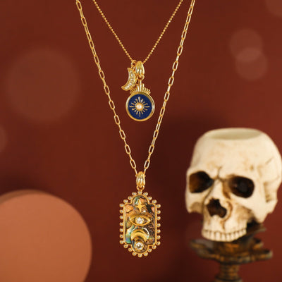 Layered Necklace with Evil Eye Charm
