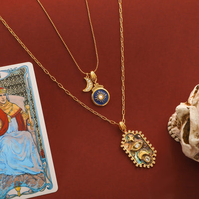 Layered Necklace with Evil Eye Charm