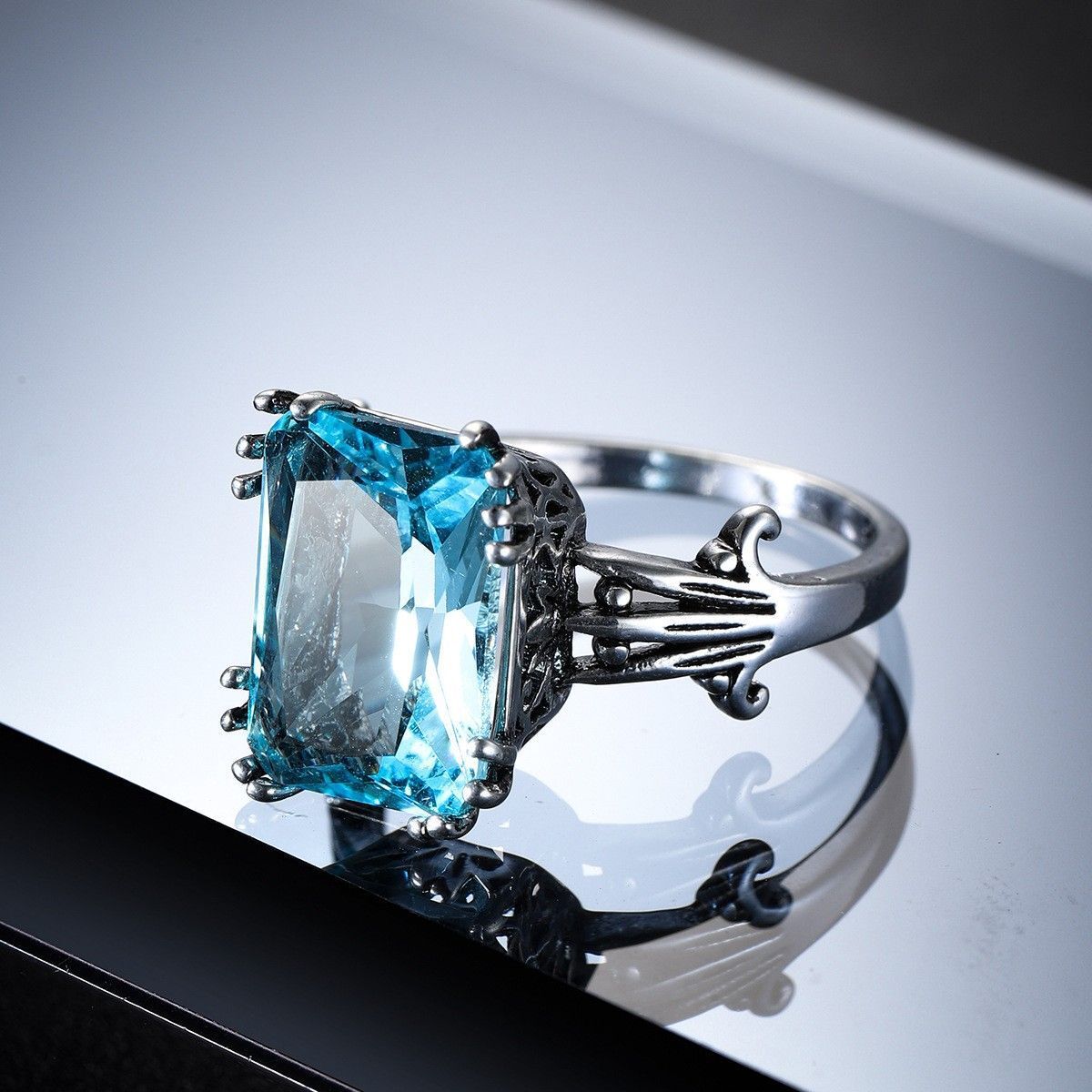 Maris™ | Silvered Ocean Glass Ring