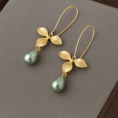 Erzulie | Golden Leaf Earrings