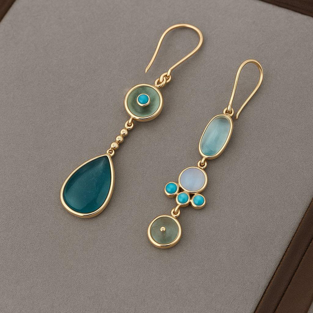 Calista | Blue Stone Drop Earrings