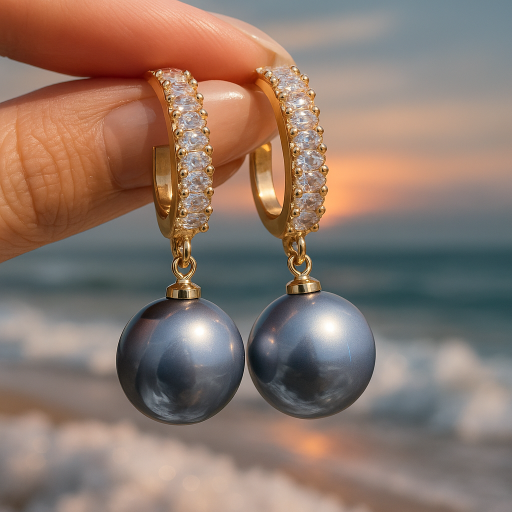 Moana-Inspired Earrings Featuring Natural Pearls