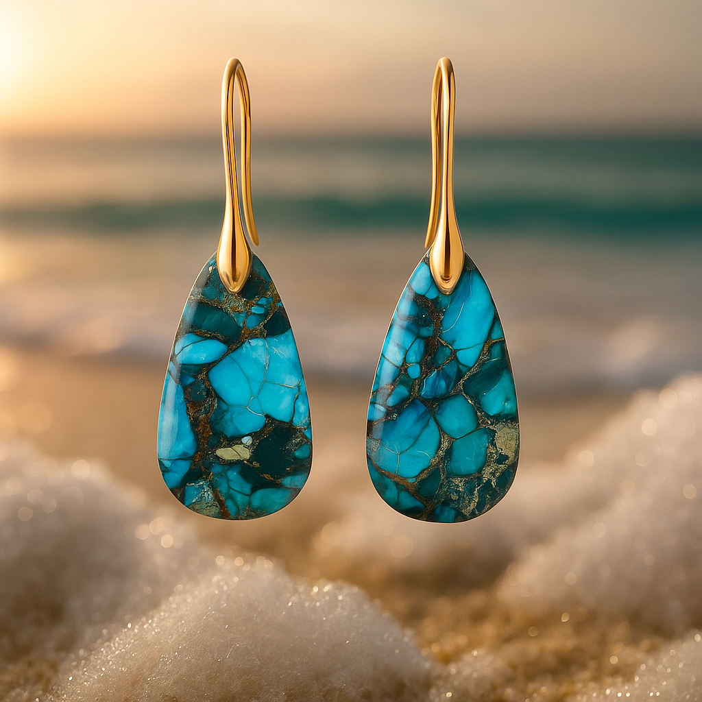 Nivea – Elegant Deep Turquoise Earrings