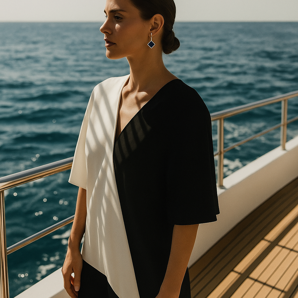 Keto | Square Black Stone Earrings