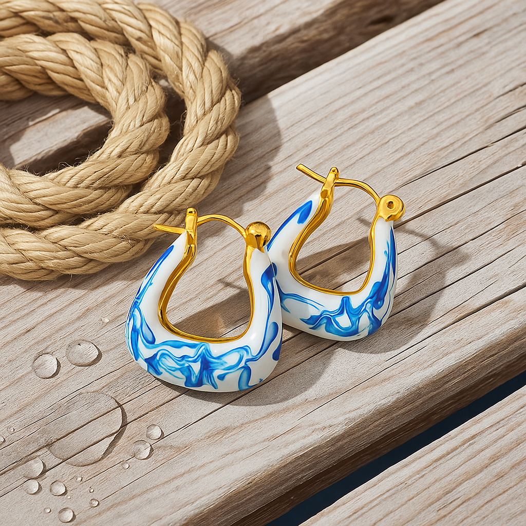 Hama | Golden Wave Foam Earrings Collection