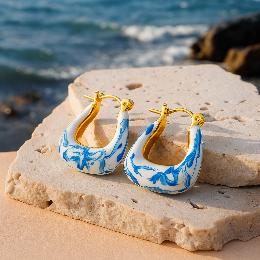 Hama | Golden Wave Foam Earrings Collection