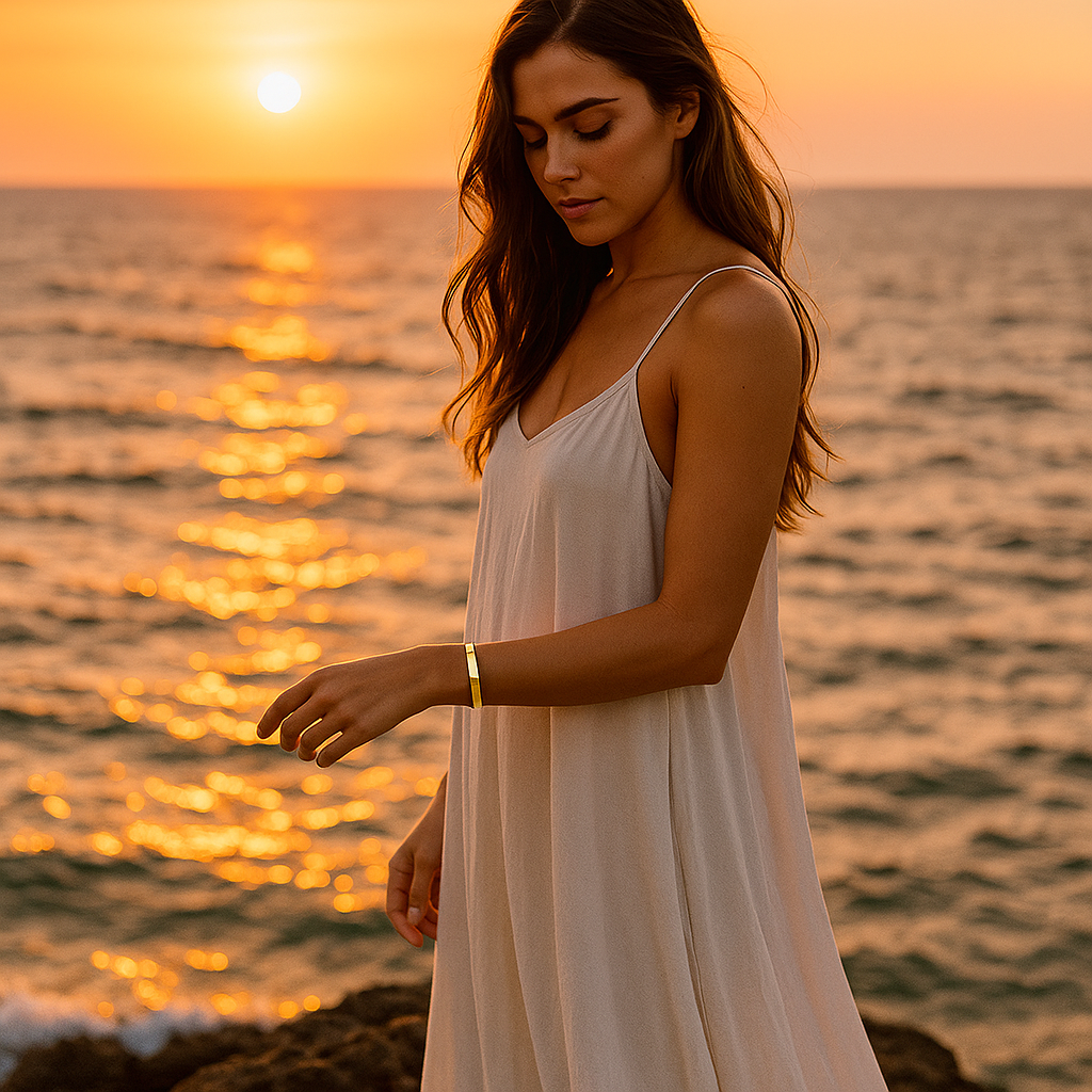 Coralia | Elegant Gold Line Bracelet