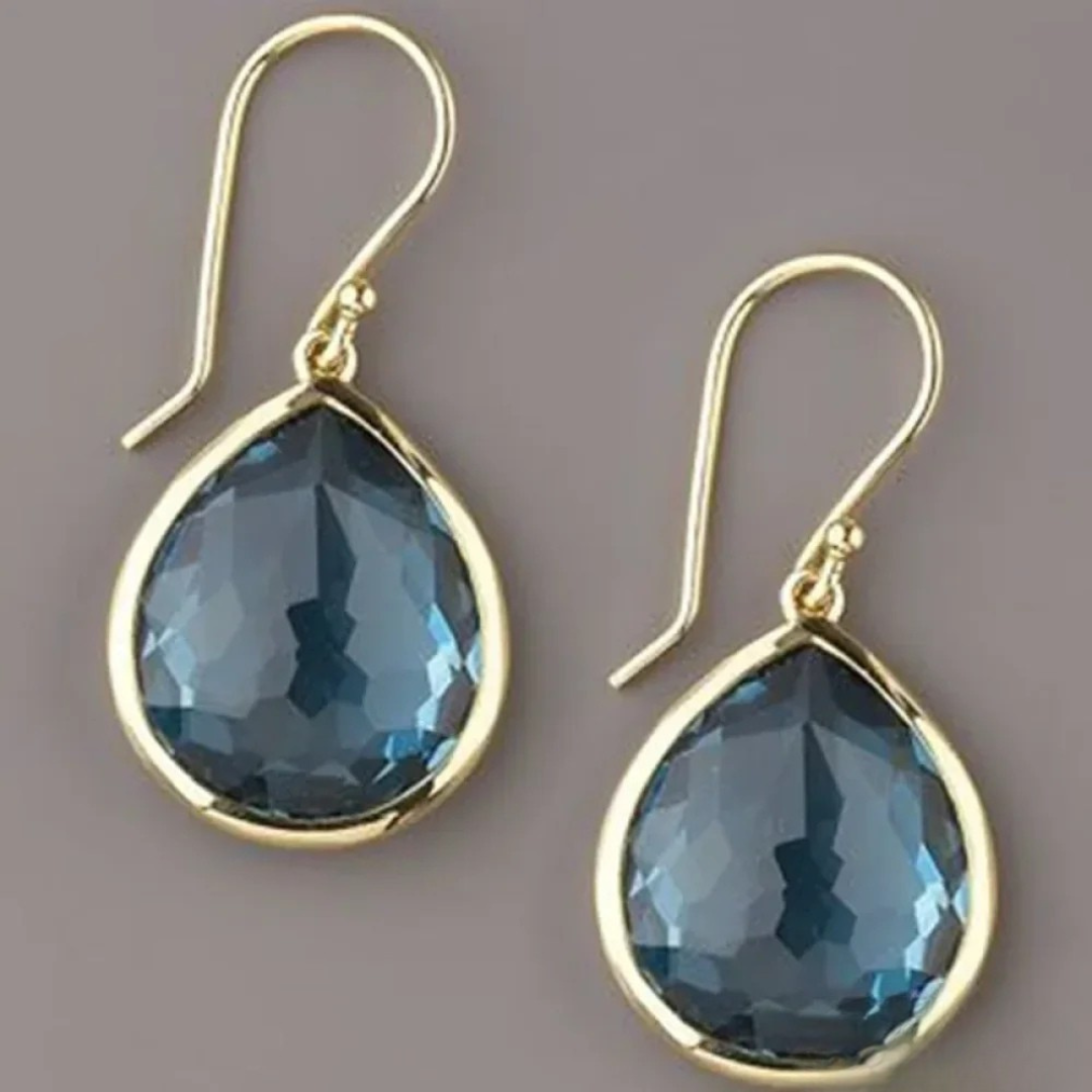Sophie™ | Retro Blue Crystal Dangle Earrings