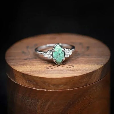 Authentic Turquoise and Diamond Ring