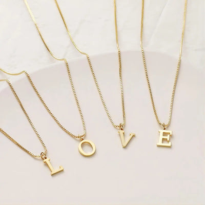 18k Gold Necklace Featuring Love Letter Initials