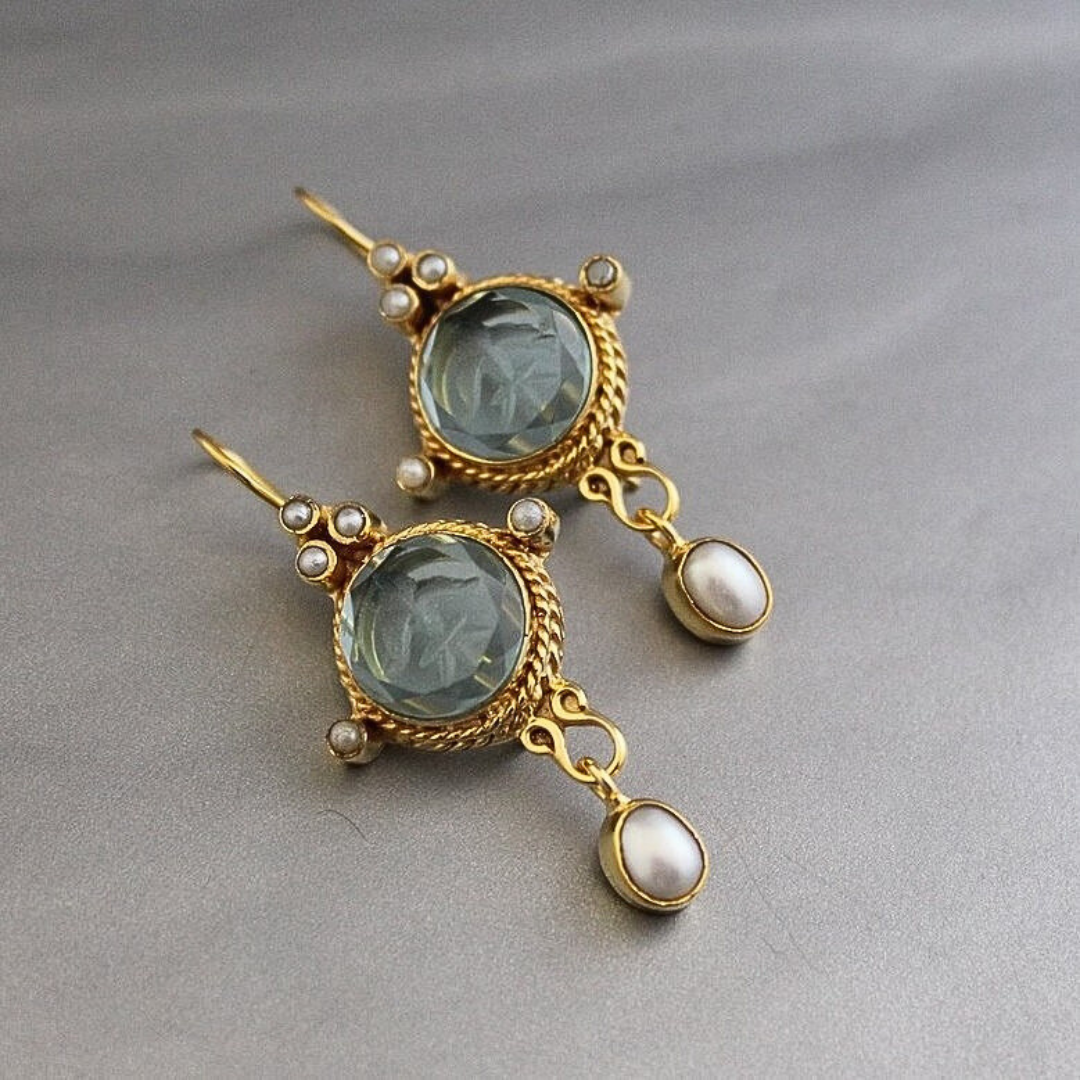Merena™ | Classic Pearl Vintage Earrings