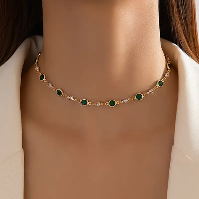 Emerald Green Gemstone Pendant Necklace