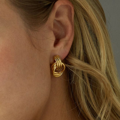 Luna Multi-Layered Earrings in 18k Gold