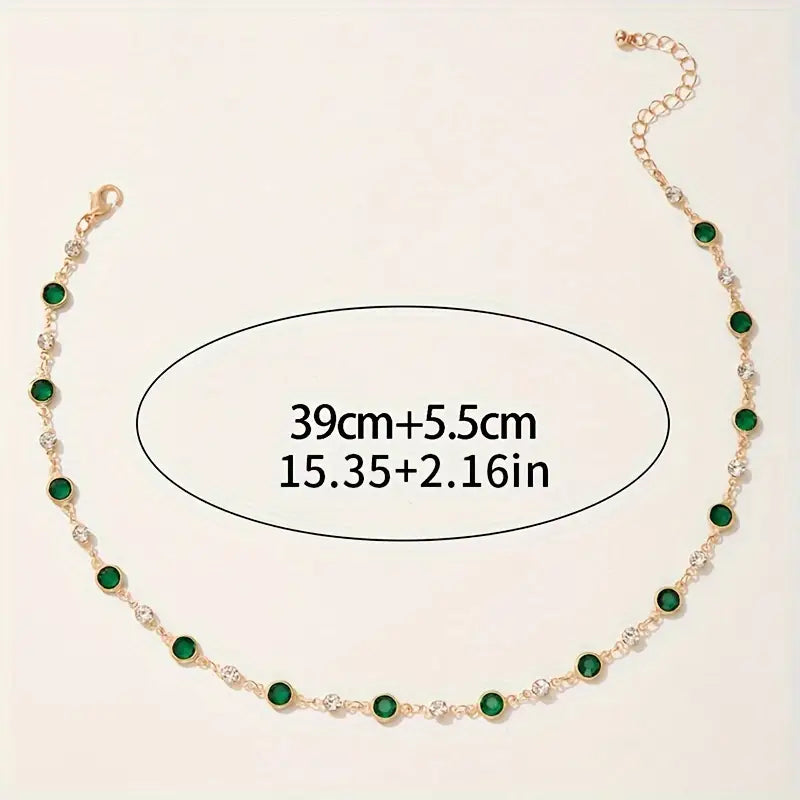 Emerald Green Gemstone Pendant Necklace
