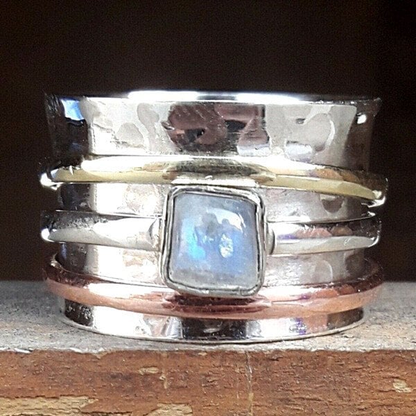 Bold Moonstone Meditation Ring