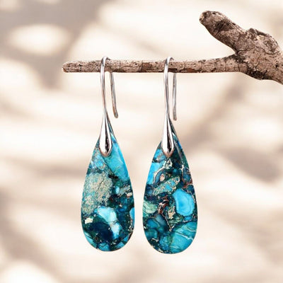 Evelyn | Teardrop Earrings with Ocean Energy