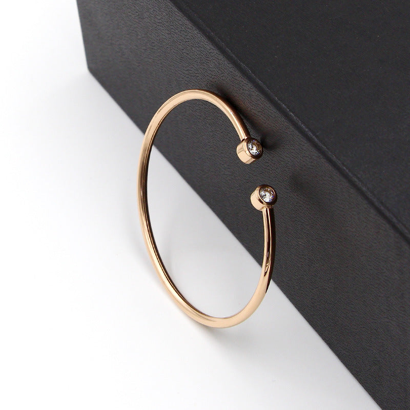 Double Crystal Bracelet in 18K Gold