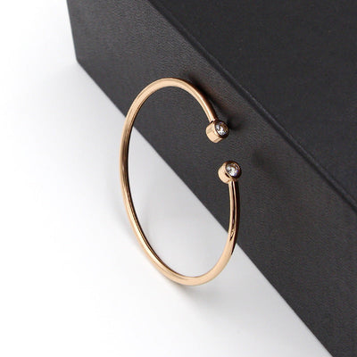 Double Crystal Bracelet in 18K Gold