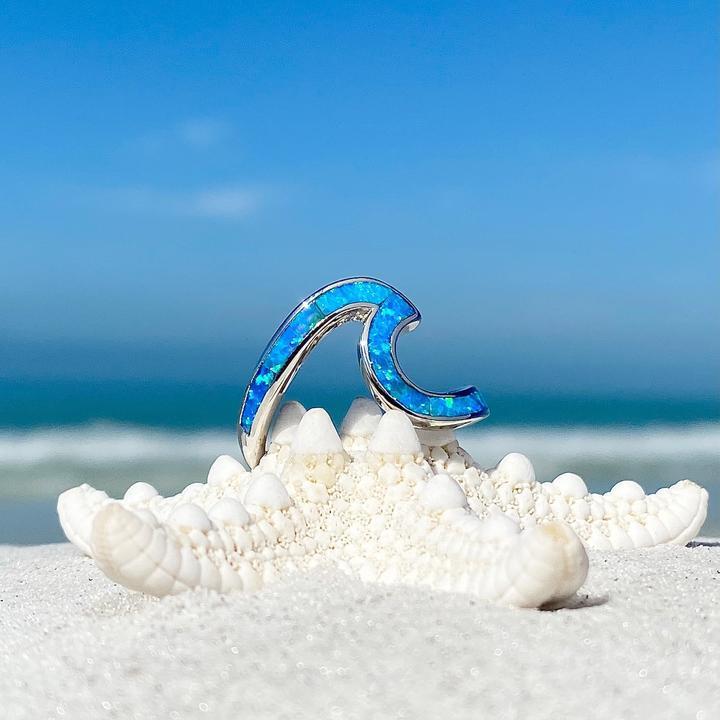 Elena | Opal and Silver Sea Wave Ring