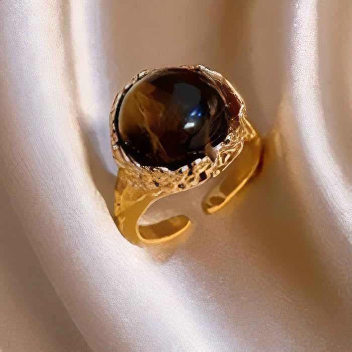Antique Dark Stone Gold Ring