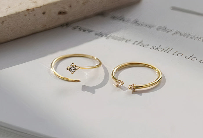 Retro Moonstone Zirconia Ring Collection