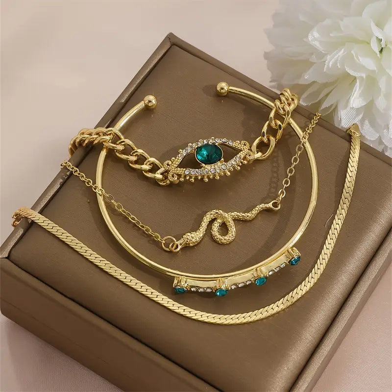 Gold Serpina Veyra Bracelet Set