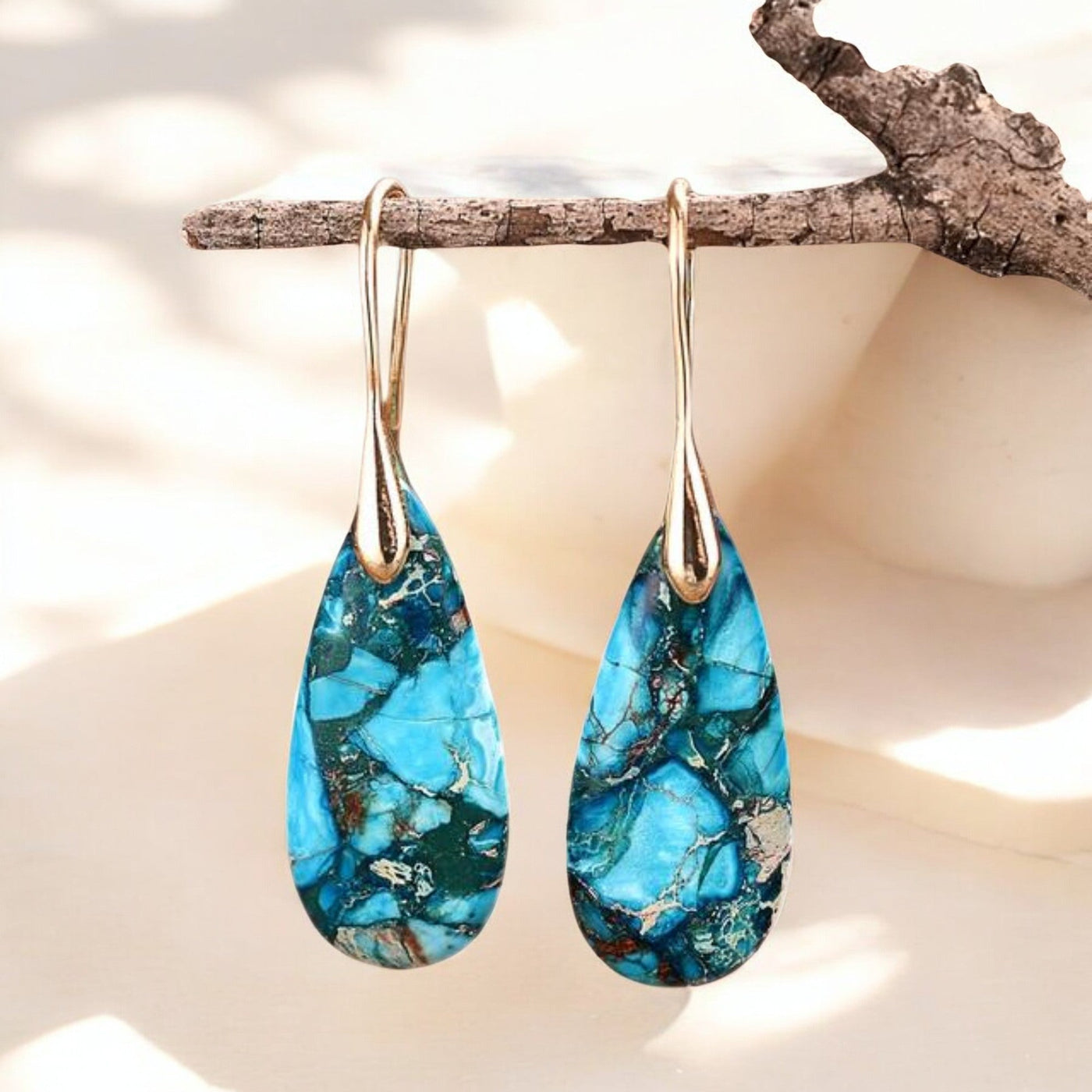 Evelyn | Teardrop Earrings with Ocean Energy