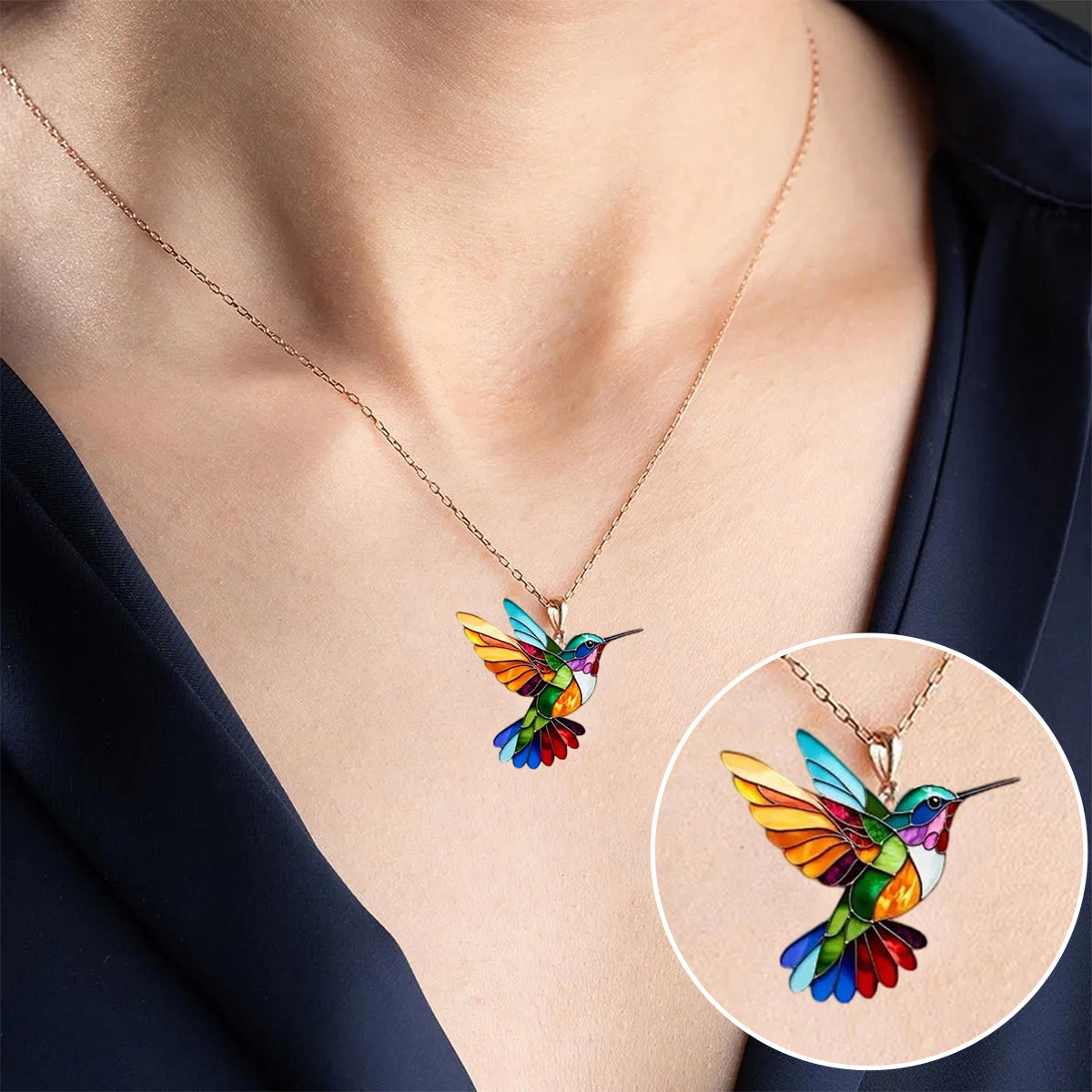 Aurea™ | Elegant Hummingbird Pendant Necklace