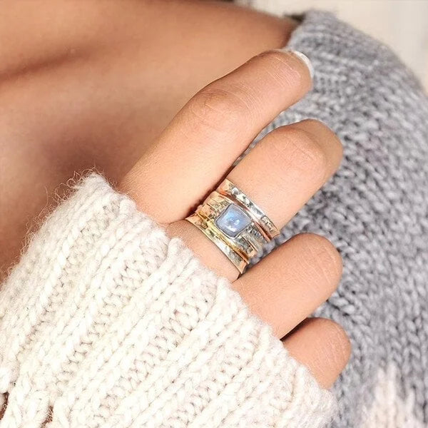 Bold Moonstone Meditation Ring