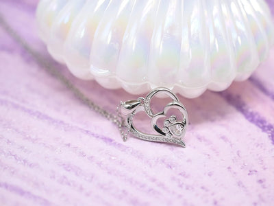 Inolt™ Silver Paw & Heart Necklace