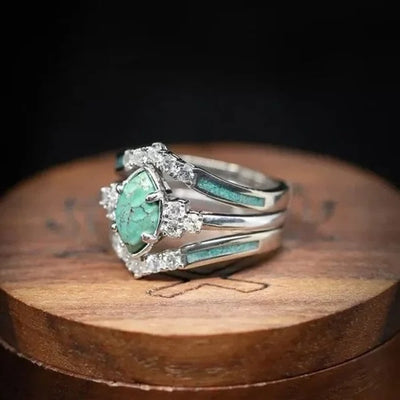 Authentic Turquoise and Diamond Ring