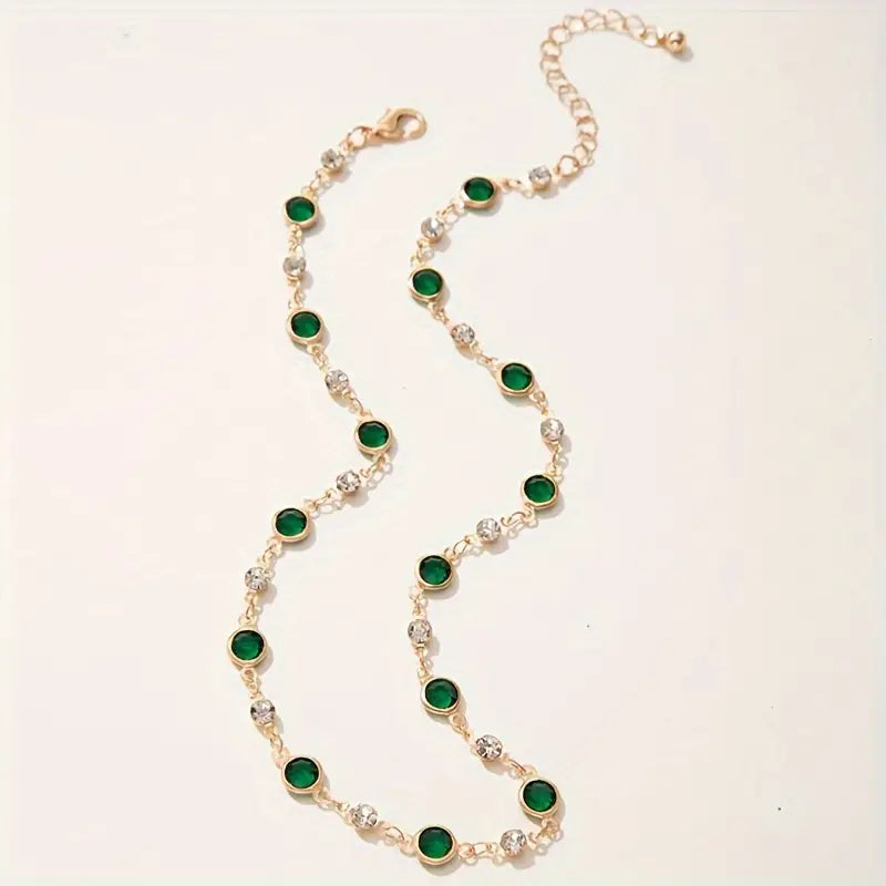 Emerald Green Gemstone Pendant Necklace