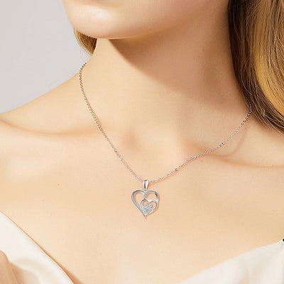 Inolt™ Silver Paw & Heart Necklace