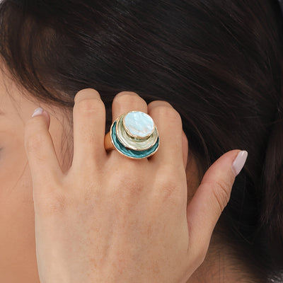 Bohemian Triple-Layer Enamel Ring