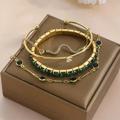 Emerald-Inspired Gemstone Bracelet Collection