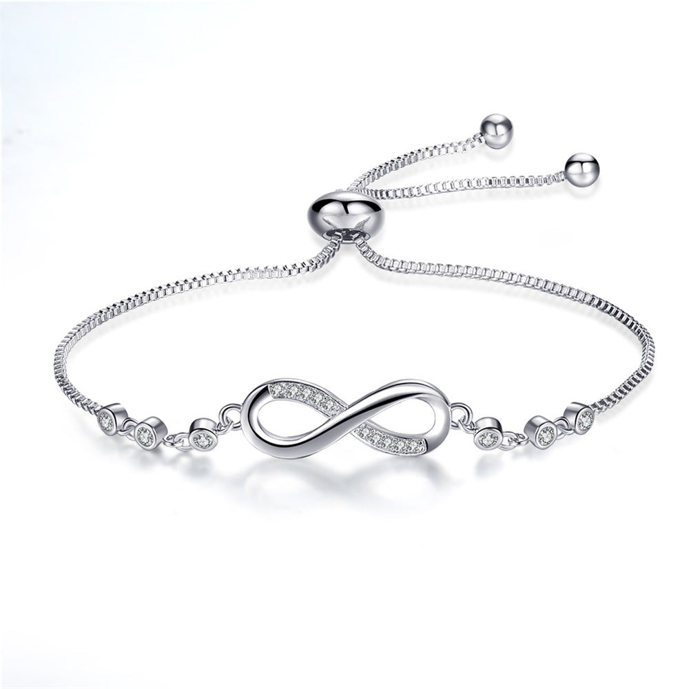 Adjustable Silver Infinity Symbol Bracelet
