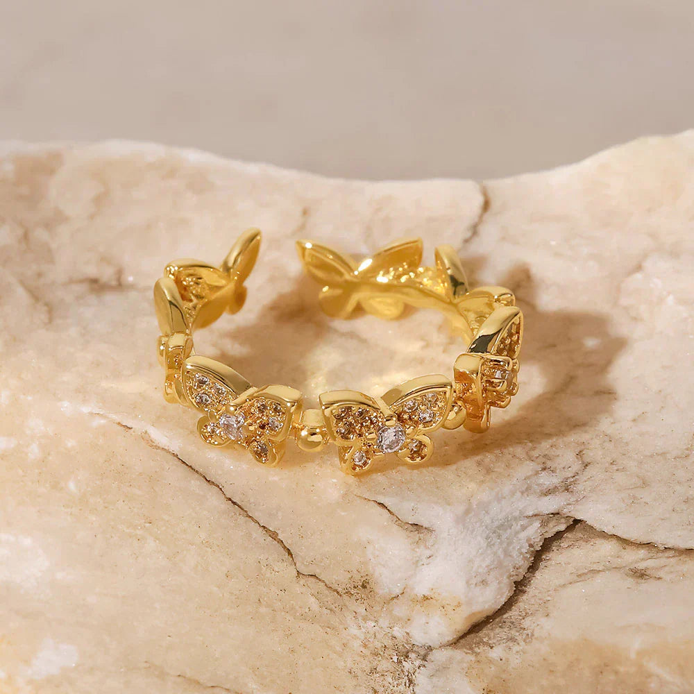 18k Gold Butterfly Ring